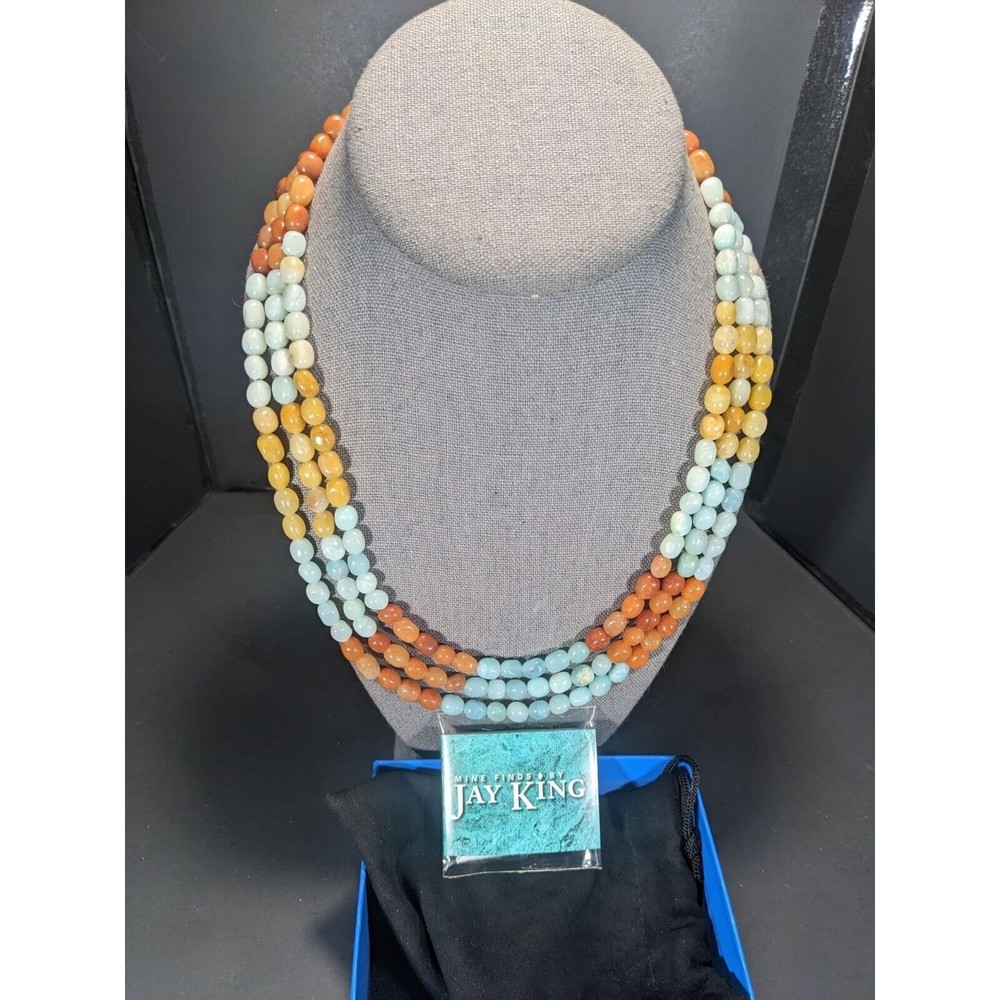 Jay King DTR Sterling Silver Multi-Color OPAL 18"-20" TRIPLE STRAND Necklace - Picture 4 of 6